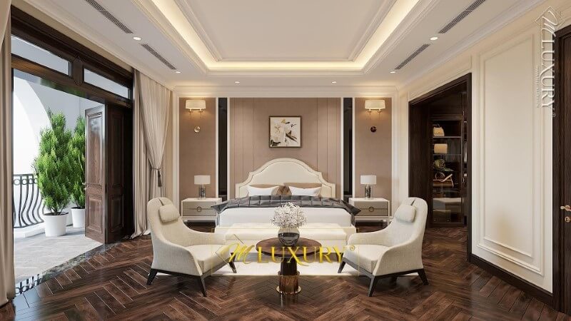 Bố trí phòng ngủ biệt thự tân cổ điển sang trọng Mẫu thiết kế nội thất biệt thự đẹp
