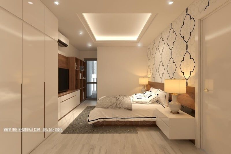 Trang trí nội thất phòng ngủ chung cư phong cách hiện đại